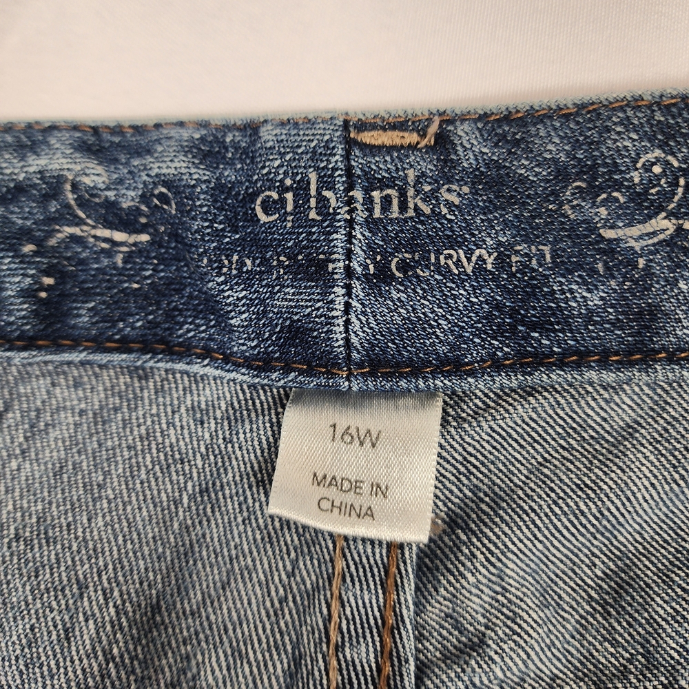 CJ Banks Jeans Women's 16W Blue Denim Moderately Curvy Fit Measures 37x28 - Picture 4 of 8